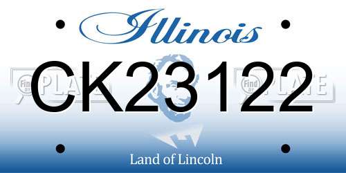 CK23122 Illinois License Plate