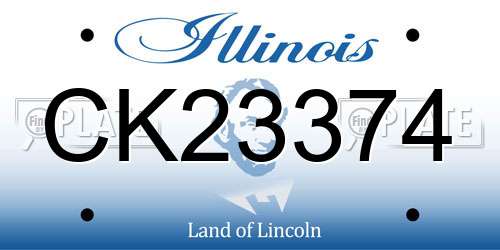 CK23374 Illinois License Plate