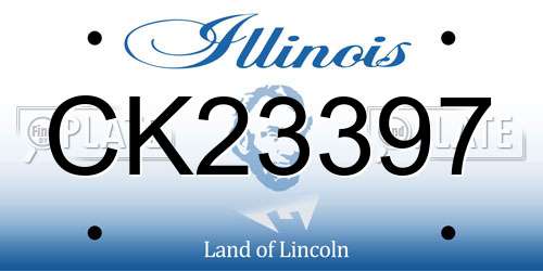 CK23397 Illinois License Plate