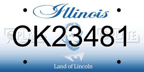 CK23481 Illinois License Plate