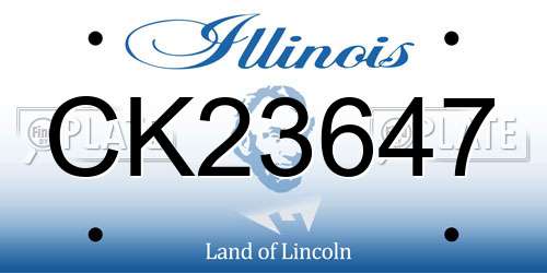 CK23647 Illinois License Plate