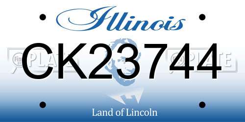 CK23744 Illinois License Plate