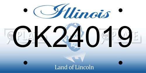 CK24019 Illinois License Plate