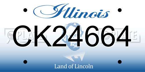 CK24664 Illinois License Plate