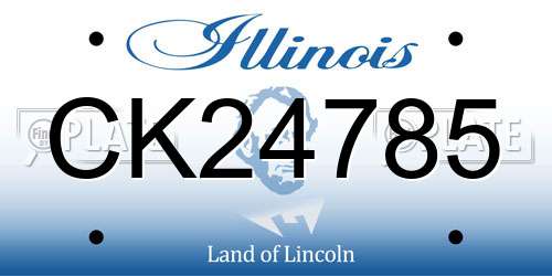 CK24785 Illinois License Plate
