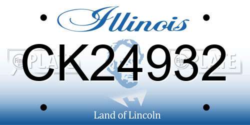 CK24932 Illinois License Plate