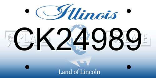 CK24989 Illinois License Plate
