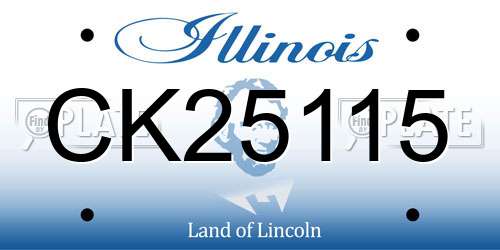 CK25115 Illinois License Plate