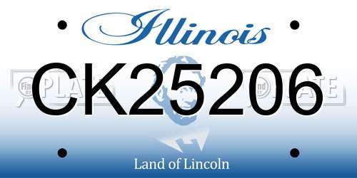 CK25206 Illinois License Plate