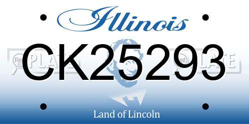 CK25293 Illinois License Plate