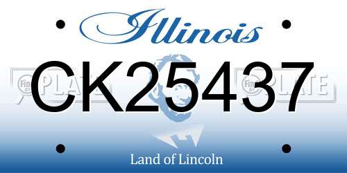 CK25437 Illinois License Plate