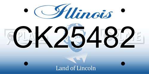 CK25482 Illinois License Plate
