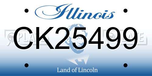 CK25499 Illinois License Plate