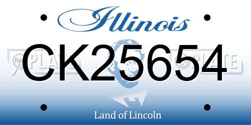 CK25654 Illinois License Plate