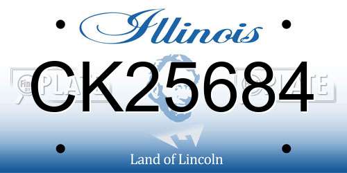 CK25684 Illinois License Plate