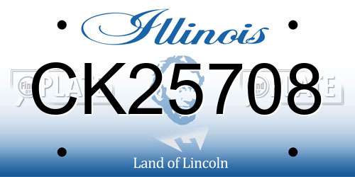 CK25708 Illinois License Plate