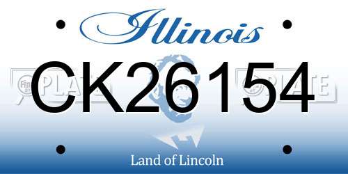 CK26154 Illinois License Plate