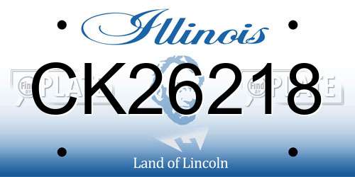 CK26218 Illinois License Plate