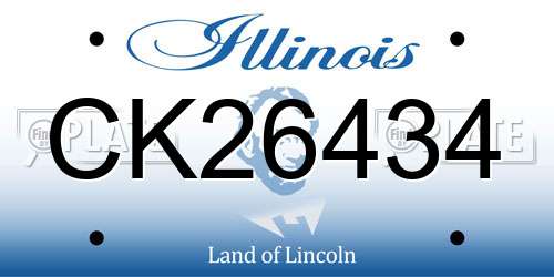 CK26434 Illinois License Plate