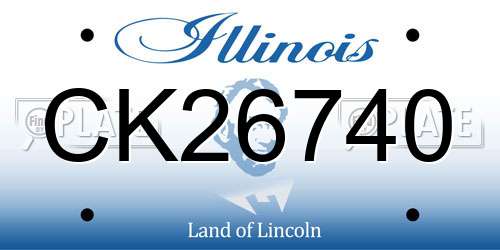 CK26740 Illinois License Plate