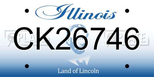 CK26746 Illinois License Plate