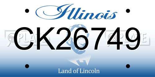 CK26749 Illinois License Plate