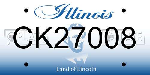 CK27008 Illinois License Plate