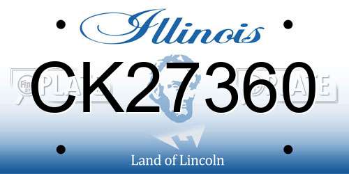 CK27360 Illinois License Plate
