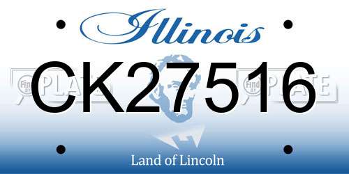 CK27516 Illinois License Plate