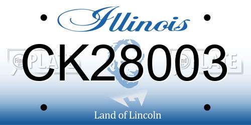 CK28003 Illinois License Plate