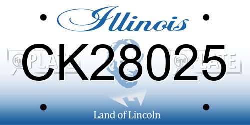 CK28025 Illinois License Plate