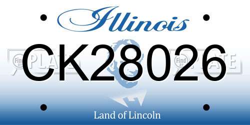 CK28026 Illinois License Plate