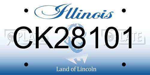 CK28101 Illinois License Plate