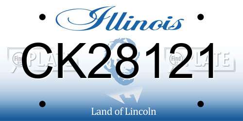 CK28121 Illinois License Plate