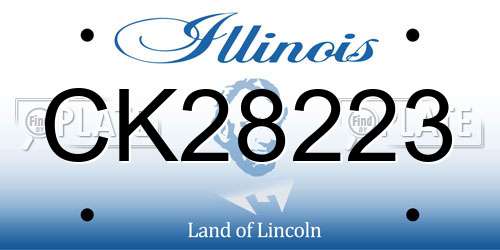 CK28223 Illinois License Plate