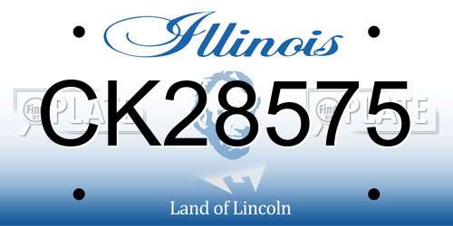 CK28575 Illinois License Plate