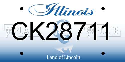 CK28711 Illinois License Plate