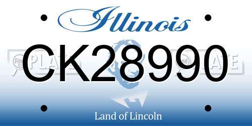 CK28990 Illinois License Plate