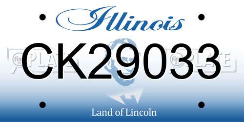 CK29033 Illinois License Plate