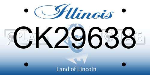 CK29638 Illinois License Plate