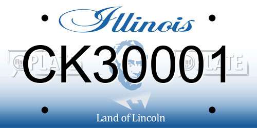 CK30001 Illinois License Plate