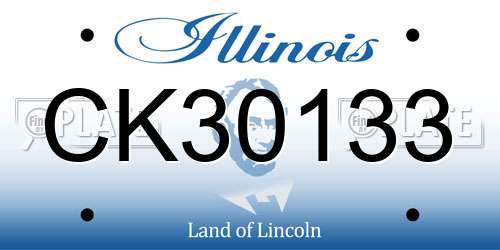 CK30133 Illinois License Plate