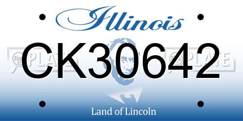 CK30642 Illinois License Plate