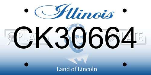 CK30664 Illinois License Plate