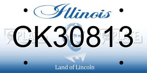 CK30813 Illinois License Plate