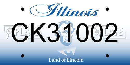 CK31002 Illinois License Plate