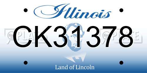 CK31378 Illinois License Plate