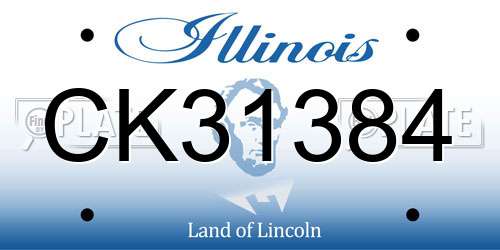 CK31384 Illinois License Plate