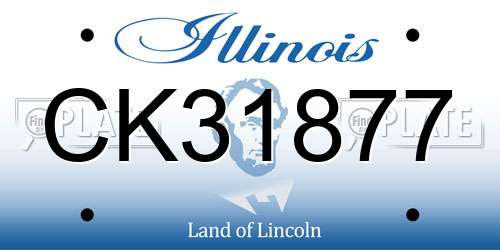 CK31877 Illinois License Plate