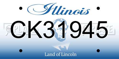 CK31945 Illinois License Plate